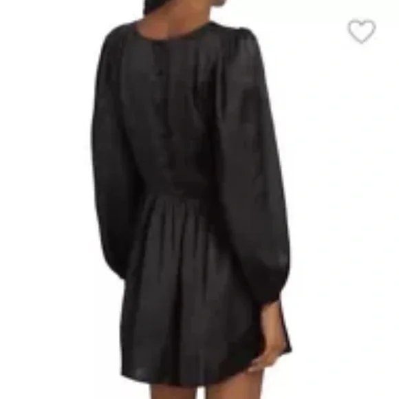 Womens Love Shack Fancy Garcia Satin Mini Dress, Black, size 2, EUC! - Picture 2 of 4